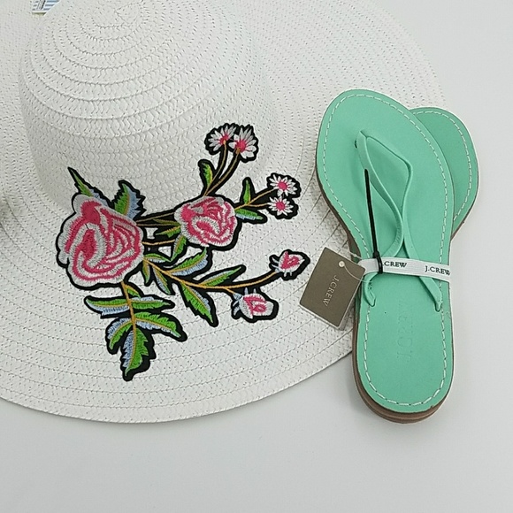 π J Crew Capri Leather Sandal Mint Green - Picture 2 of 3